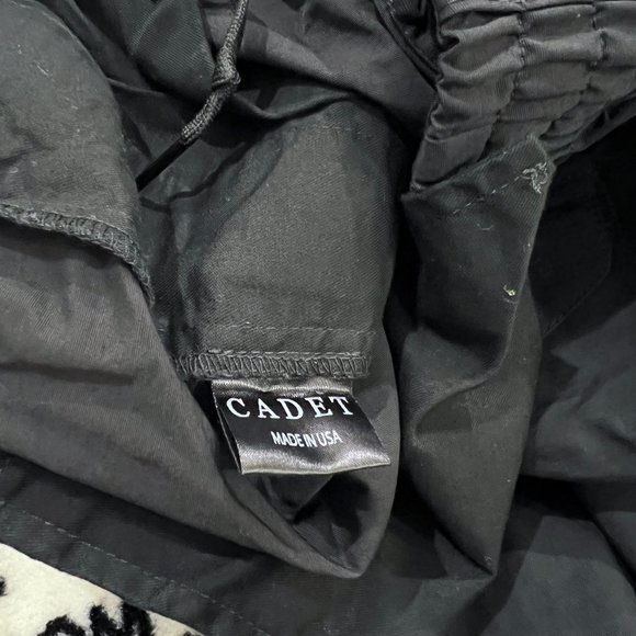 Black Cadet Elastic Waistband Drawstring Nylon Shorts - Picture 4 of 5